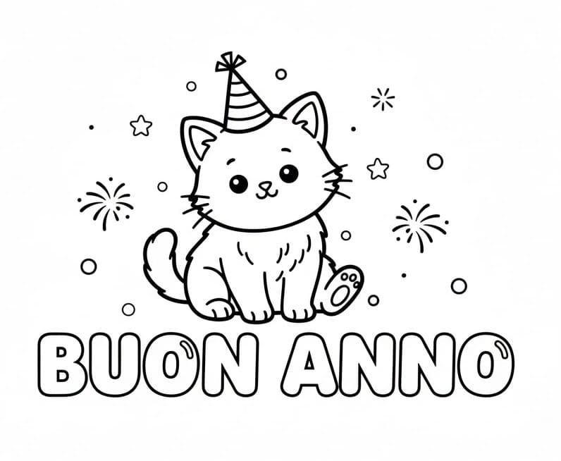 Buon Anno da Stampare da colorare