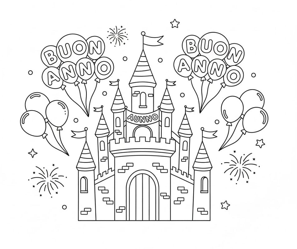 Buon Anno per Bambini da colorare