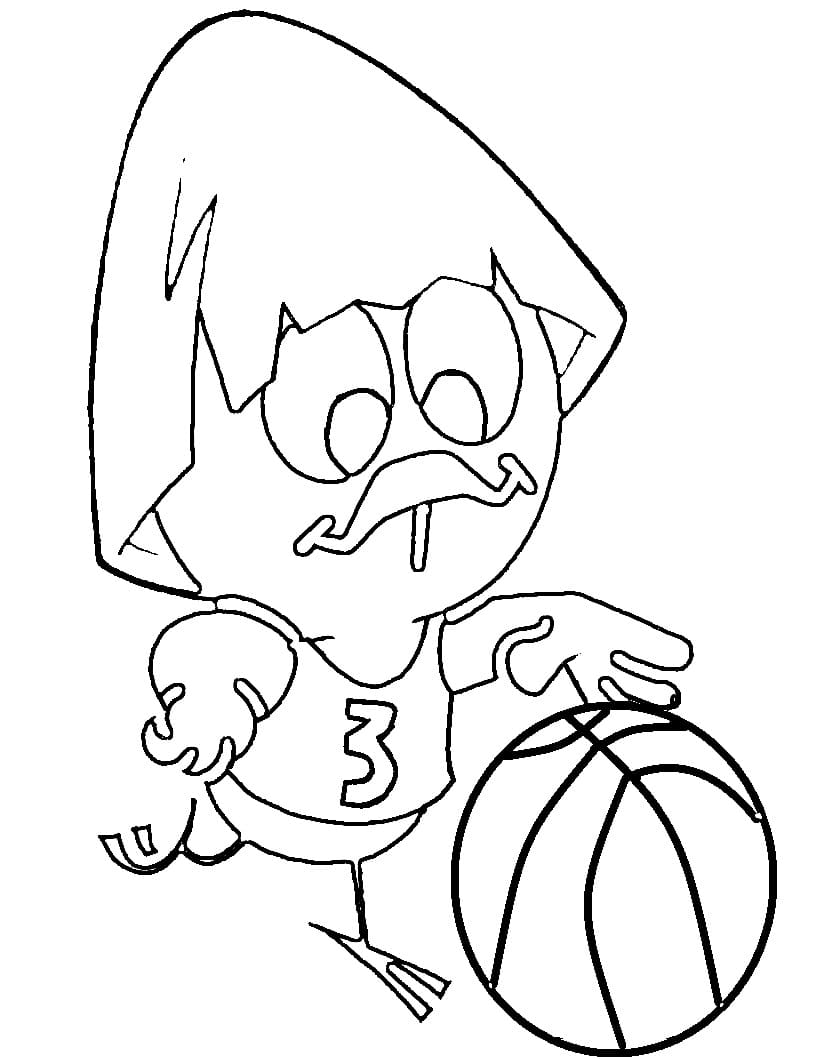 Calimero Gioca a Basket da colorare