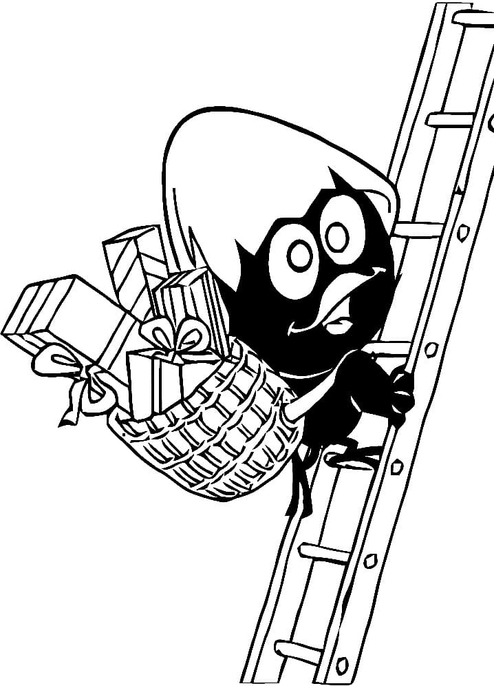 Calimero con Regali da colorare