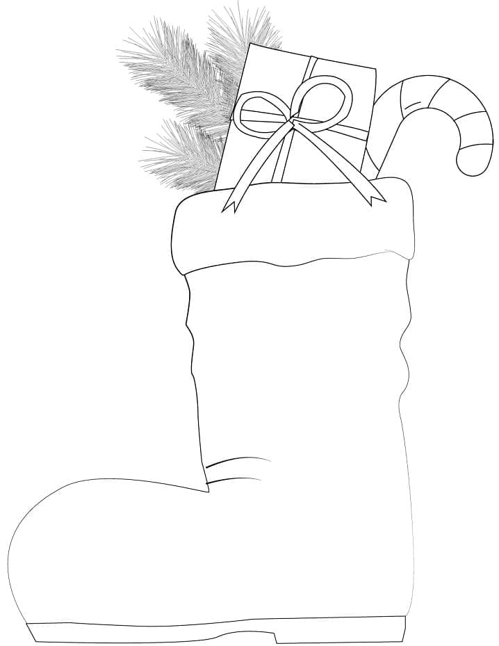 Calza di Natale Gratis Stampabile da colorare