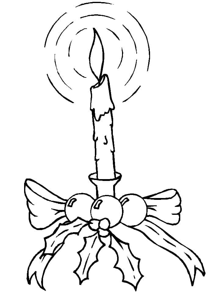 Candela di Natale Gratis da colorare