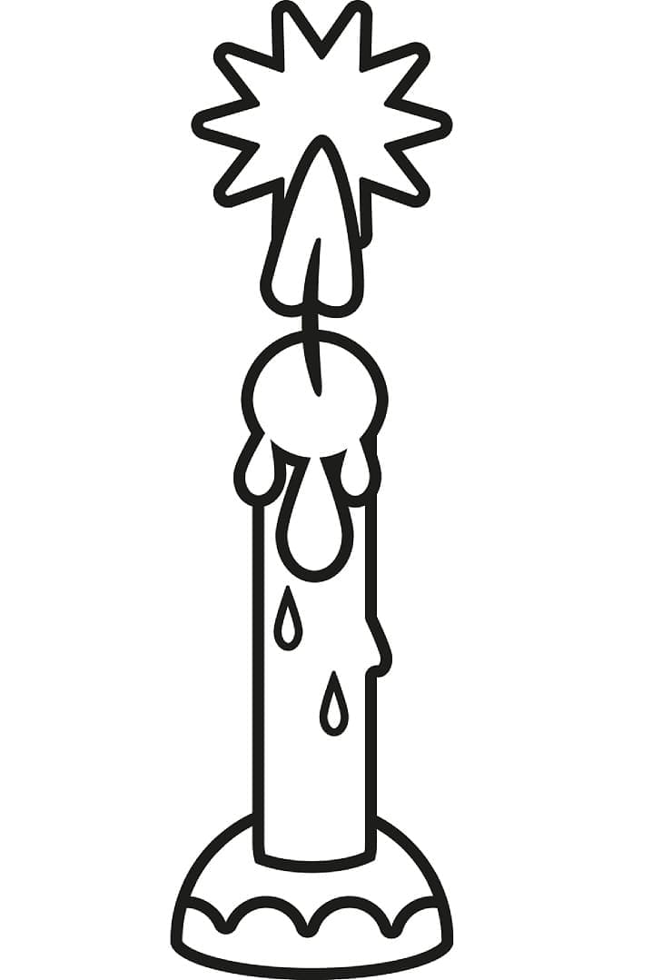 Candela di Natale Omaggio da colorare
