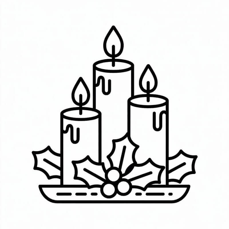 Candele Natalizie Facili da colorare