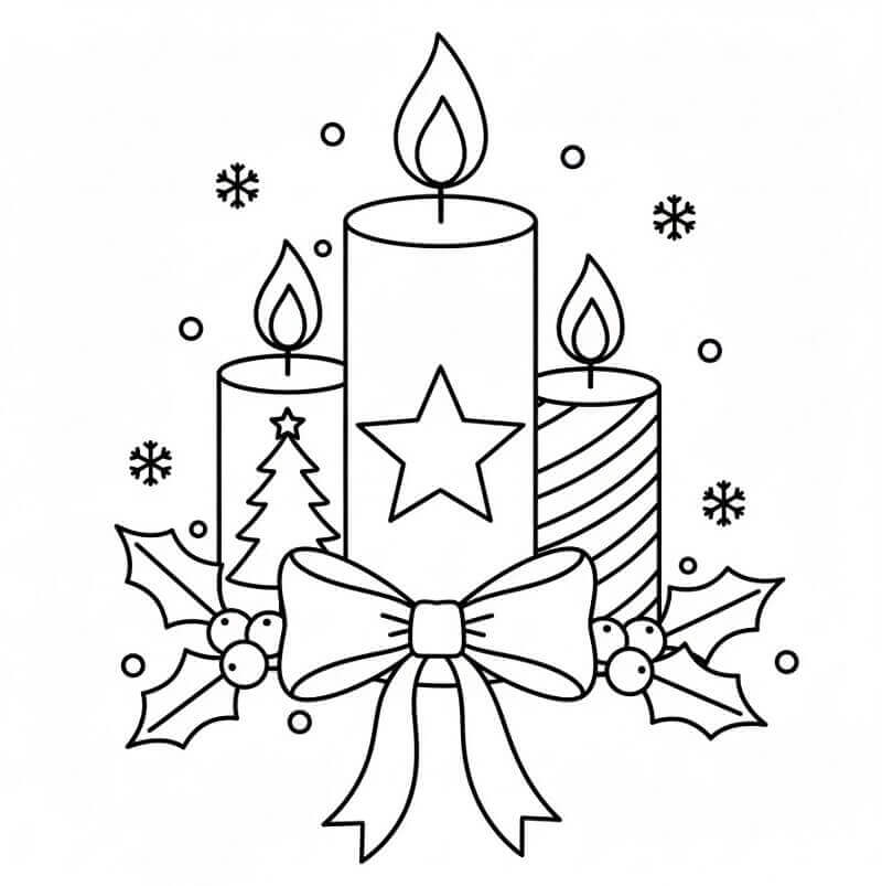 Candele Natalizie Fighe da colorare