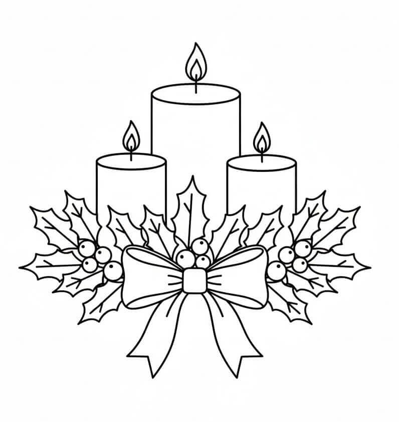 Candele Natalizie Incantevoli da colorare