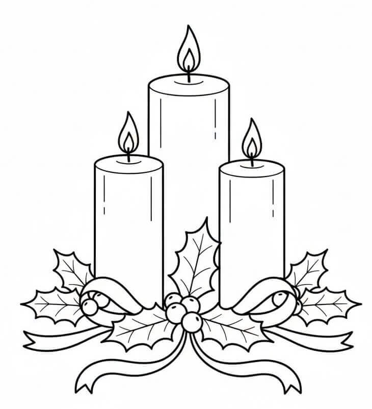 Candele Natalizie di Base da colorare