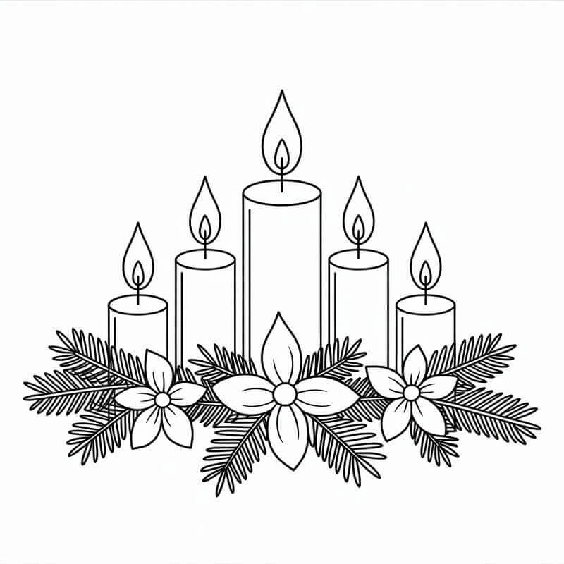 Candele di Natale Bellissime da colorare