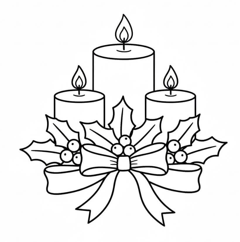 Candele di Natale Gratuite da colorare