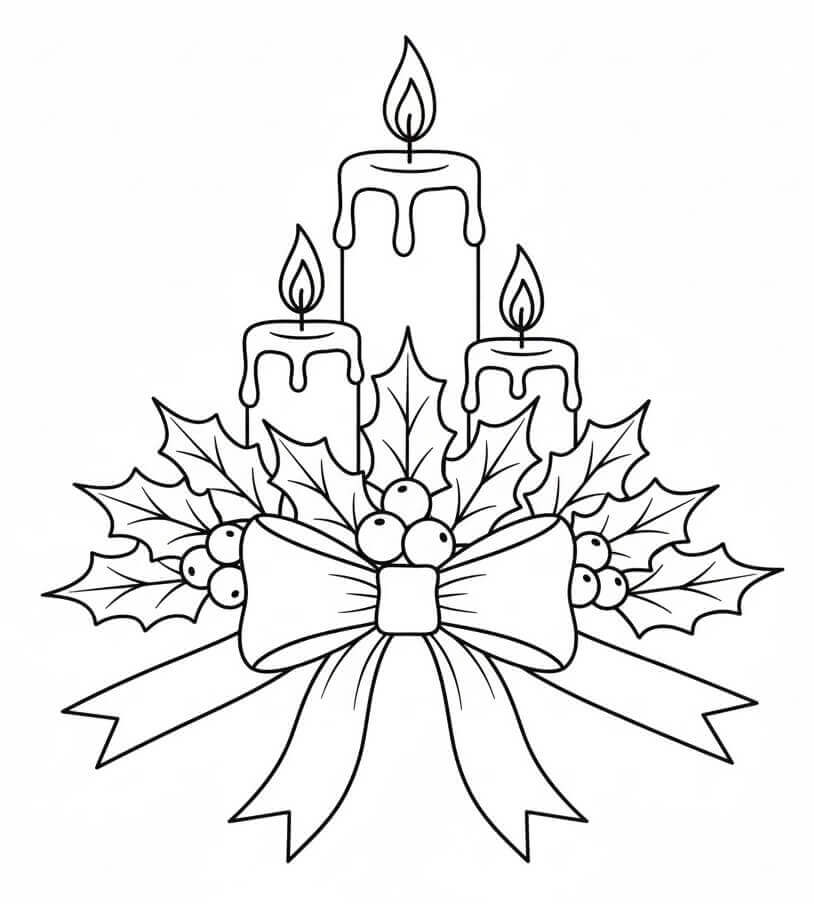 Candele di Natale Spettacolari da colorare