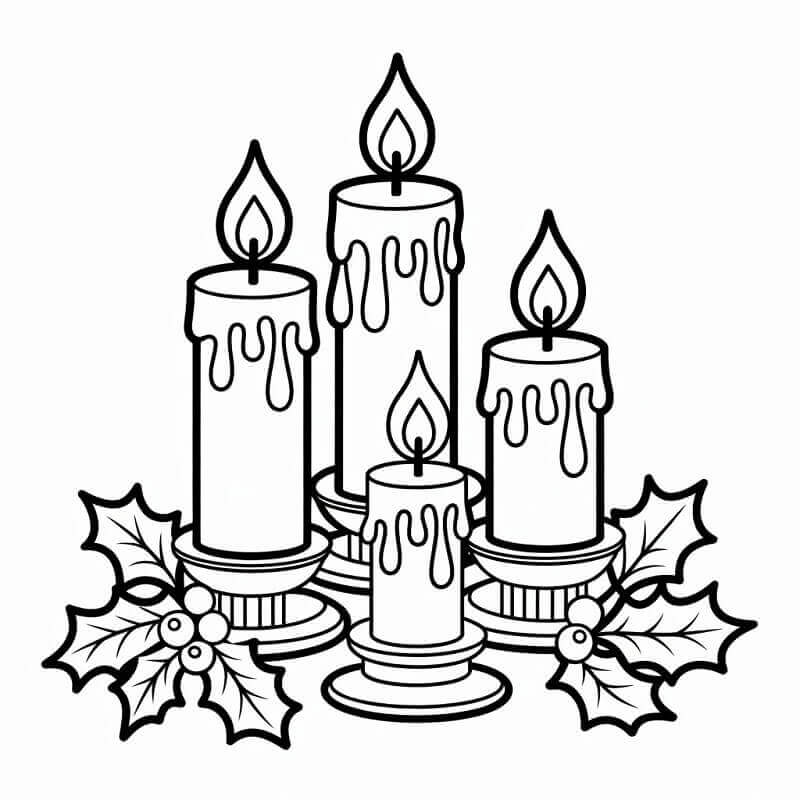 Candele di Natale Straordinarie da colorare