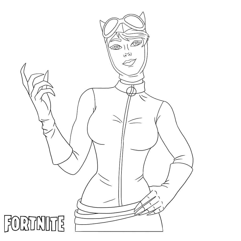 Catwoman in Fortnite da colorare