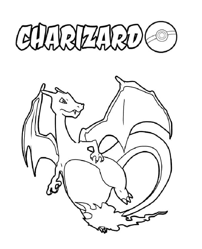Charizard Pokémon Cool da colorare