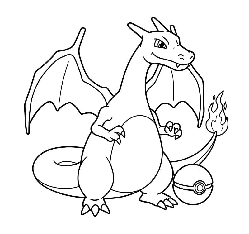 Charizard Sorridente da colorare