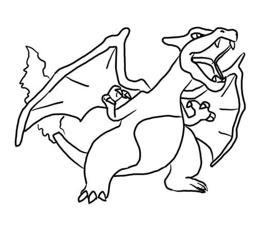 Charizard Stampabile Gratis da colorare