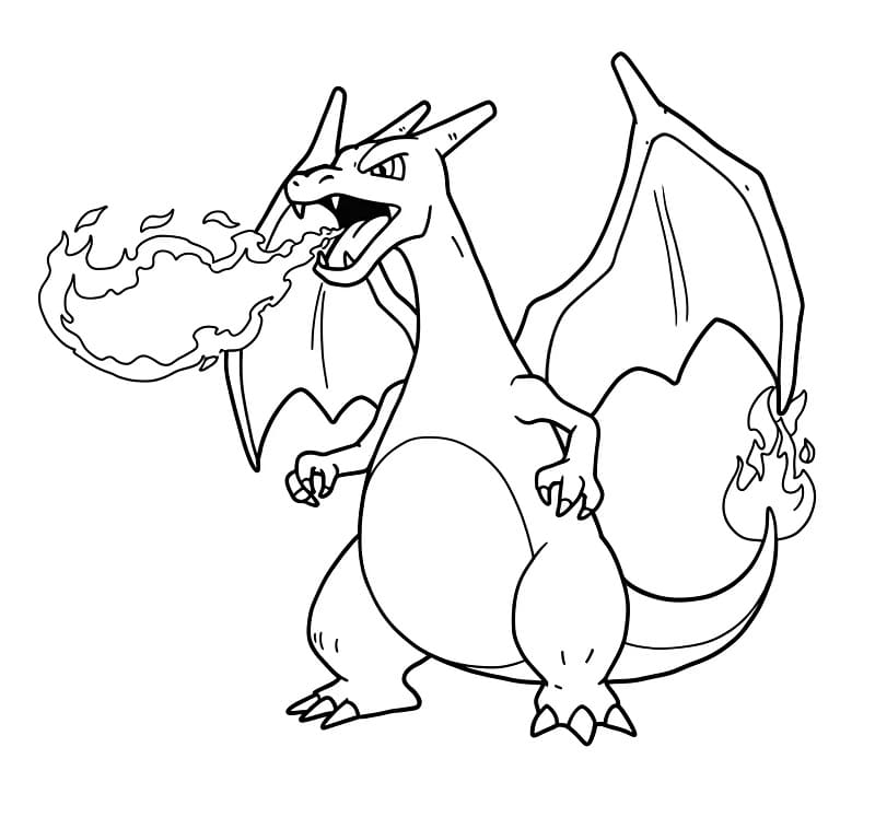 Charizard dei Pokémon da colorare