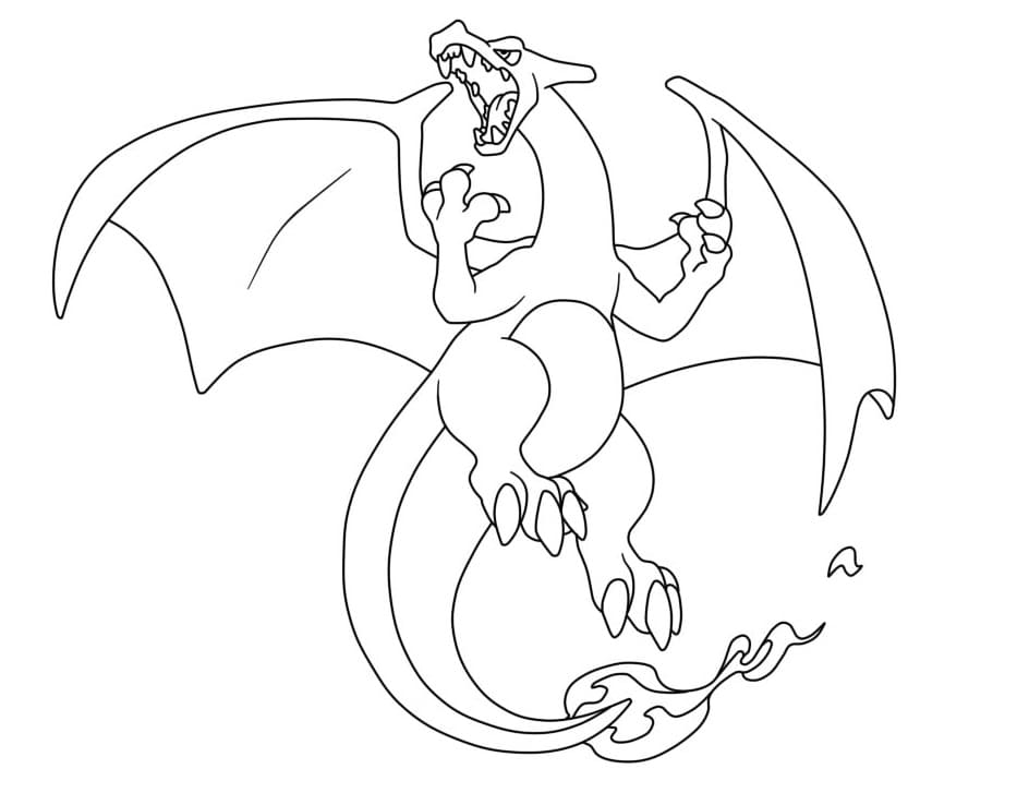Charizard della Serie Pokémon da colorare