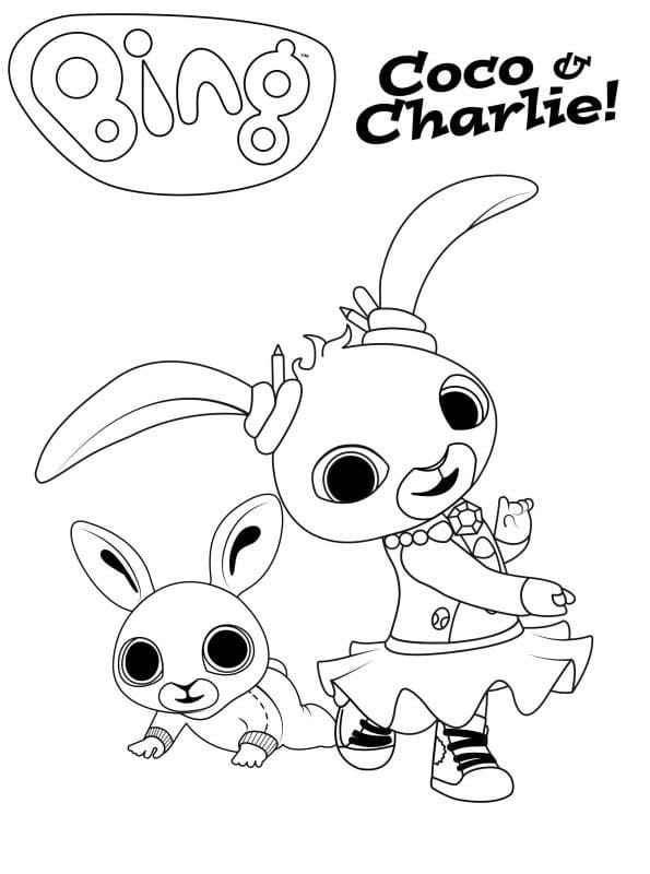 Charlie e Coco di Bing Bunny da colorare
