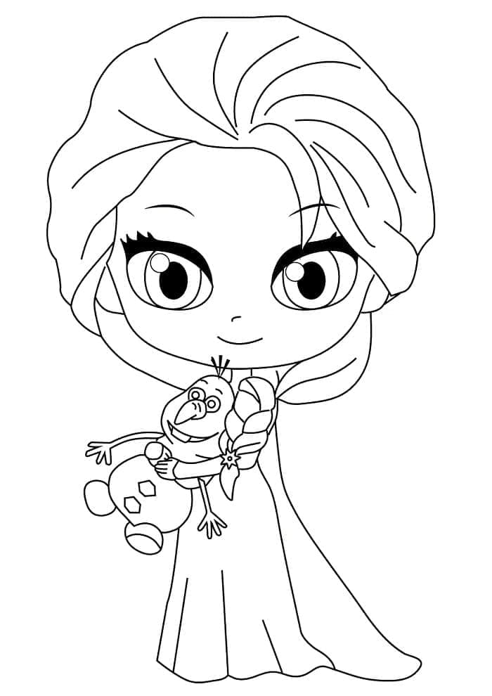 Chibi Elsa Carina da colorare
