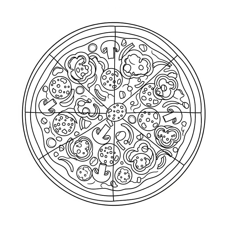 Cibo Pizza da colorare