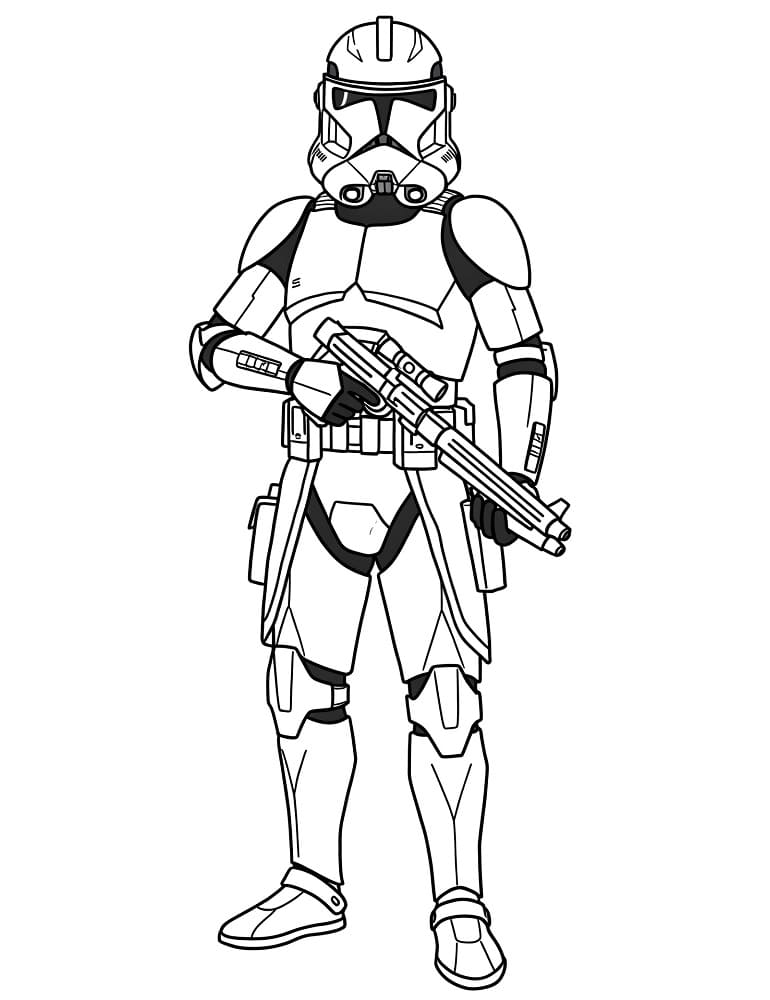 Clone Trooper nell’universo di Guerre Stellari da colorare