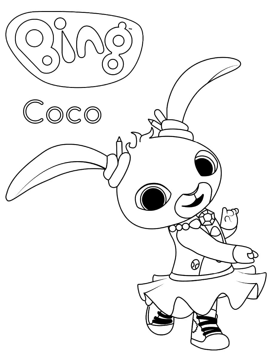 Coco di Bing Bunny da colorare