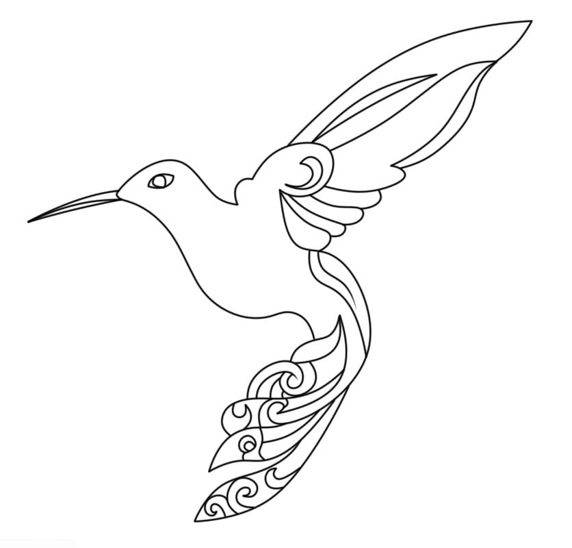 Colibrì Adorabile da colorare