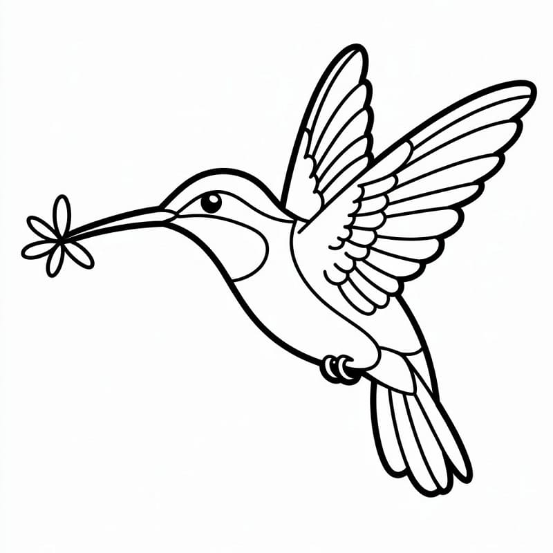 Colibrì Carino da colorare