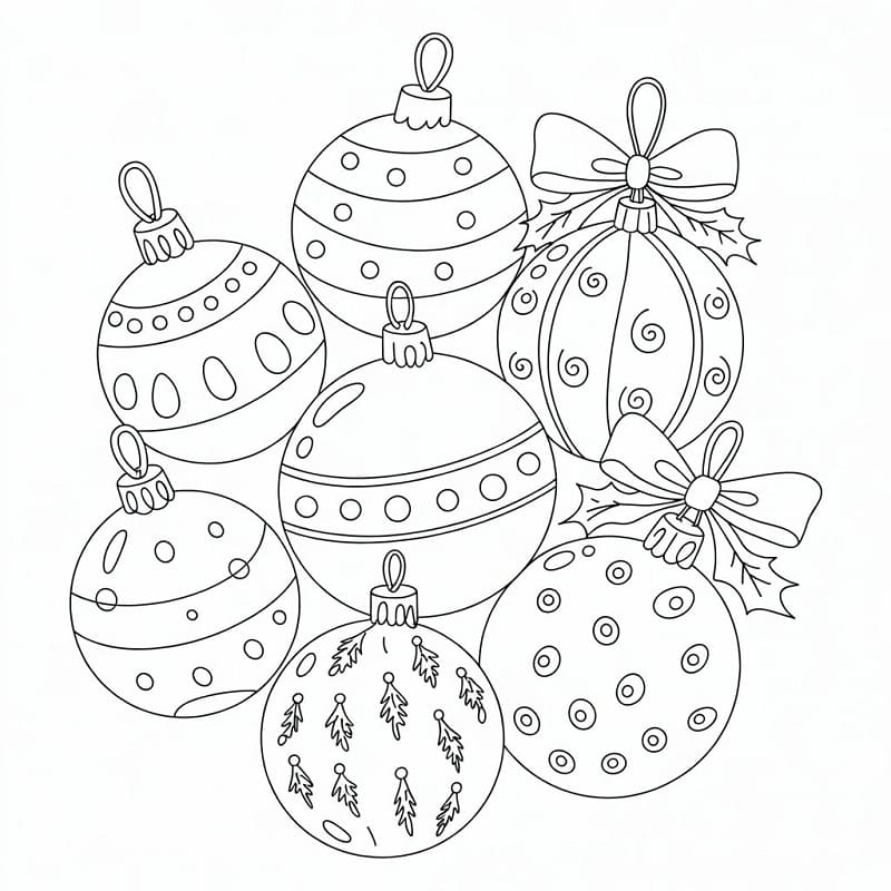 Collezione Palline di Natale da colorare