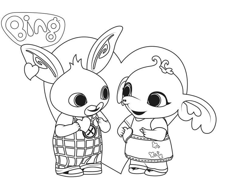 Coniglietto Bing con Sula da colorare