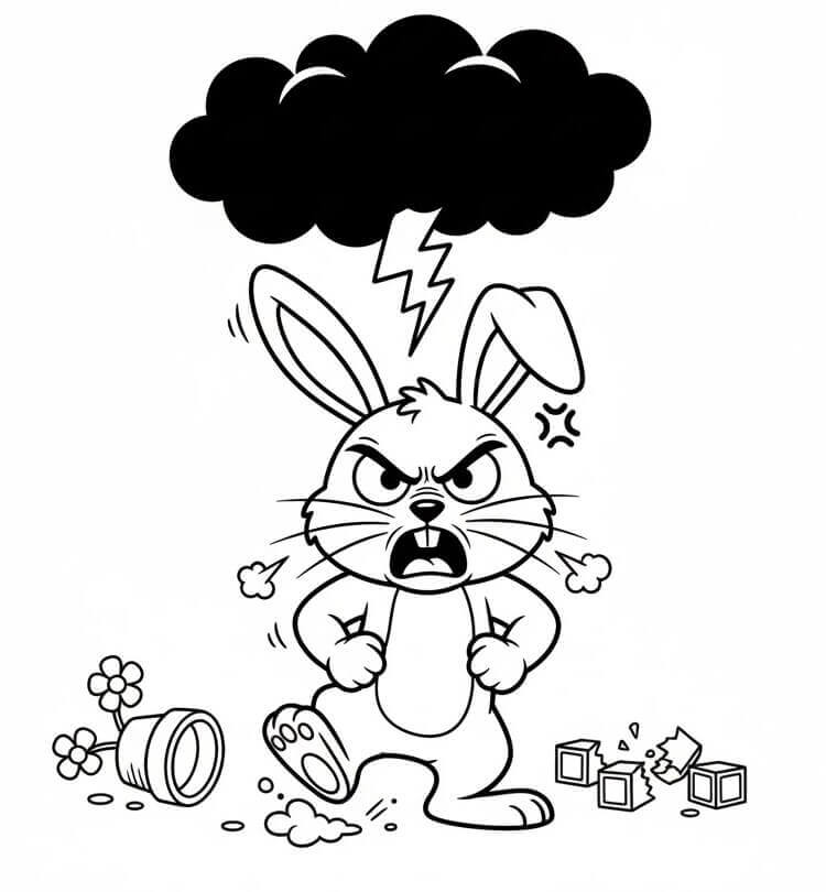 Coniglio Arrabbiato da colorare
