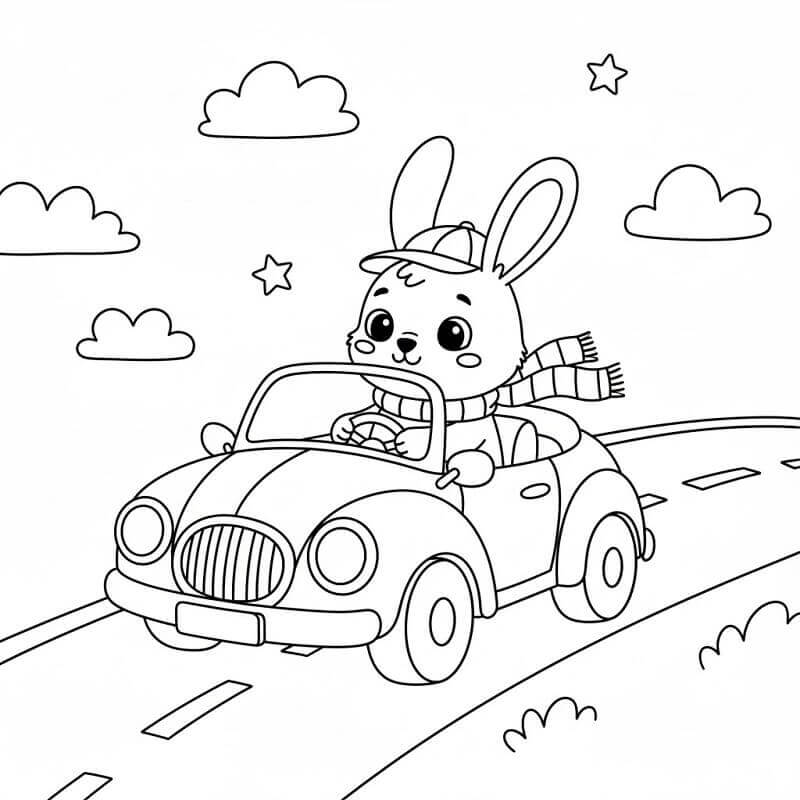 Coniglio alla Guida da colorare