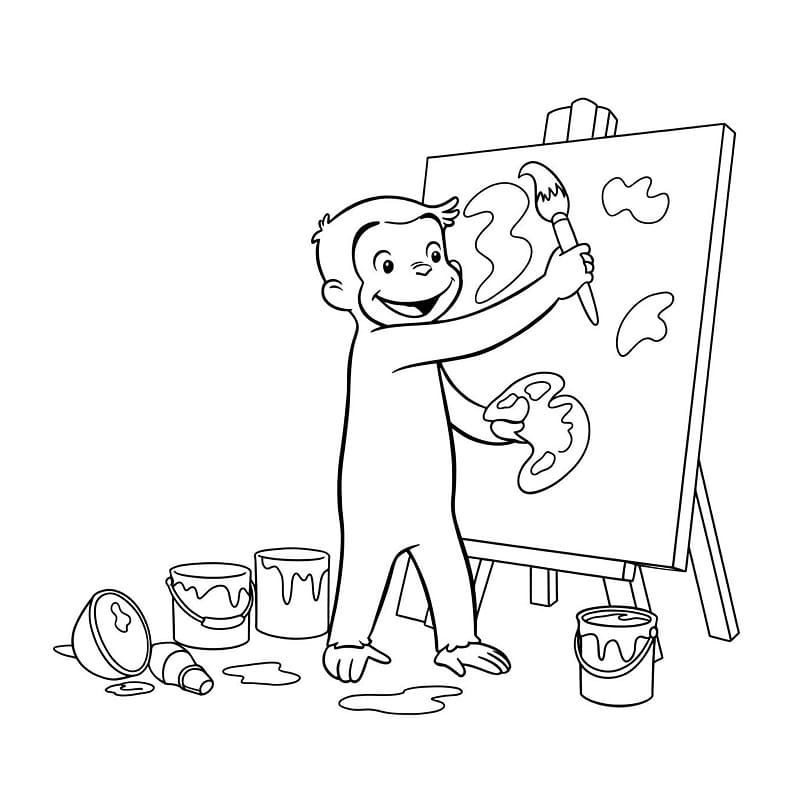 Curioso come George Amichevole da colorare