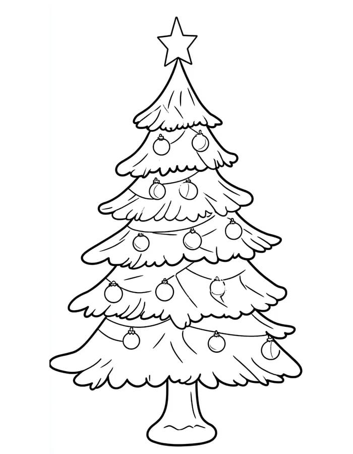 Disegno Gratis Albero di Natale da colorare