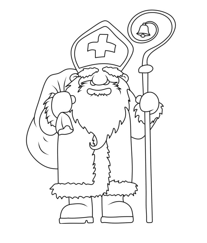 Disegno gratuito di San Nicola da colorare