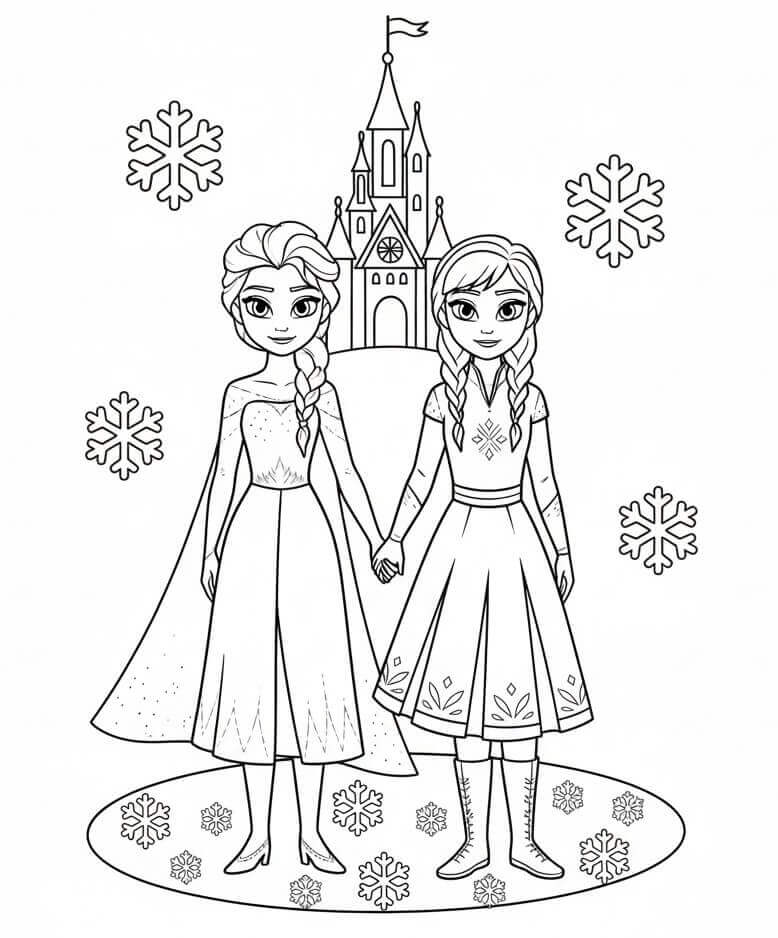Disney Elsa e Anna da colorare