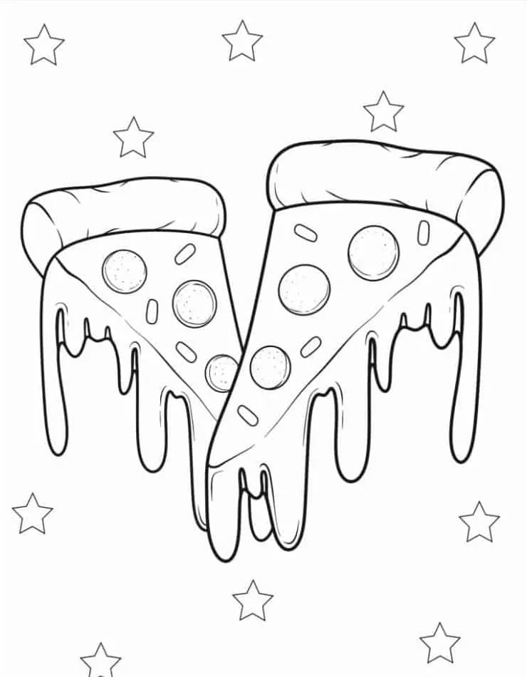 Due Fette di Pizza da colorare