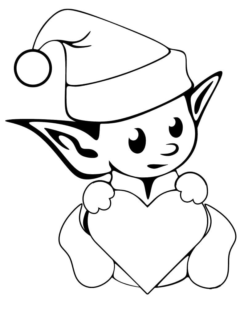 Elfo di Natale Bebè da colorare