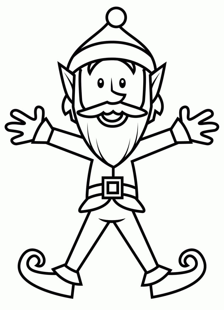 Elfo di Natale Gratuito da colorare