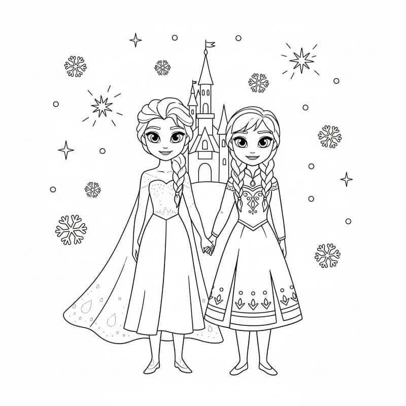 Elsa e Anna Disney da colorare