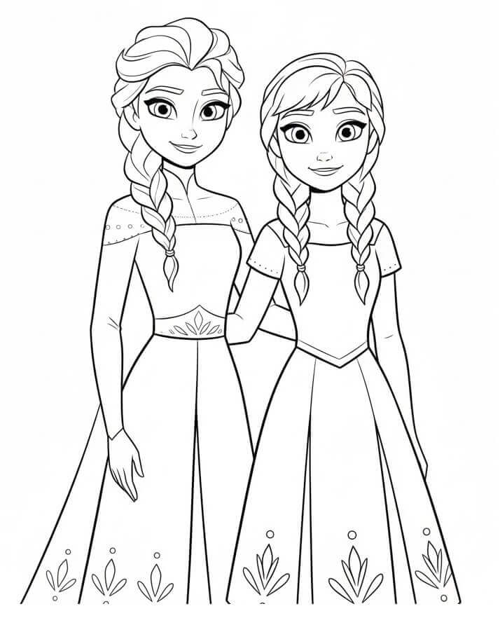 Elsa e Anna carine da colorare