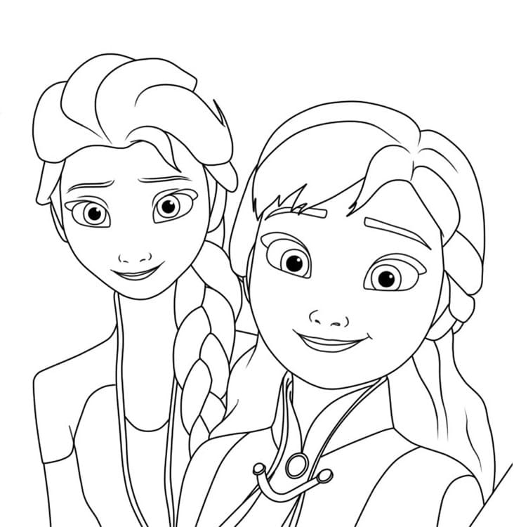 Elsa e Anna gratis per i più piccoli da colorare