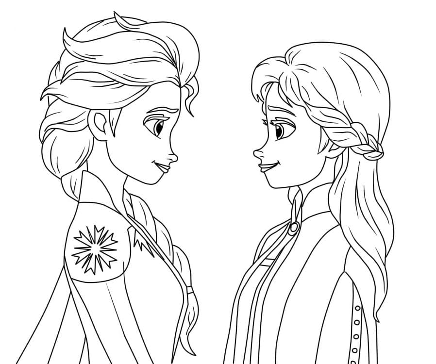 Elsa e Anna stampabili per bimbi da colorare