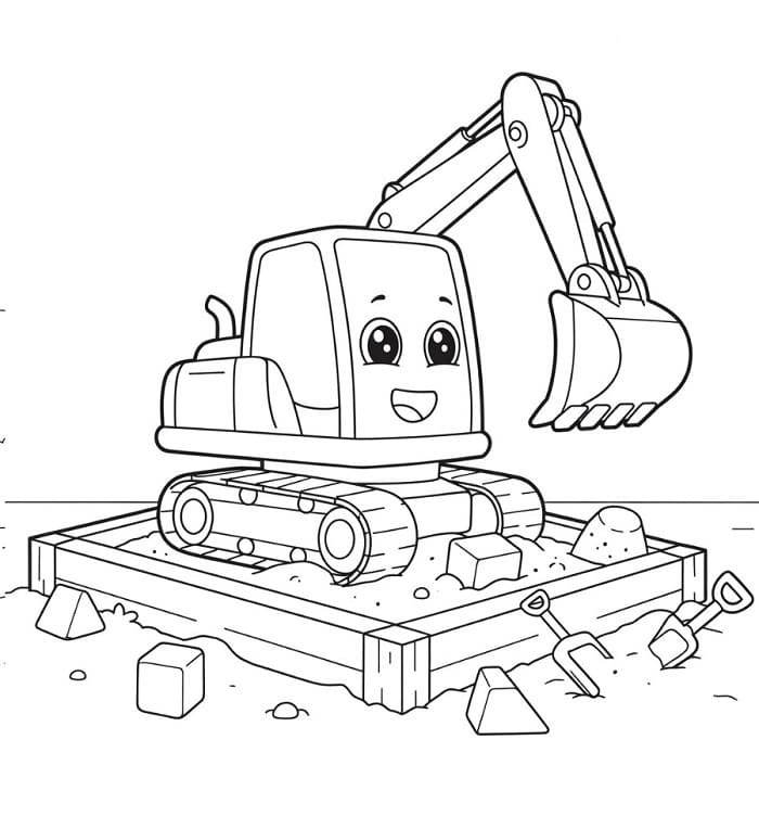 Escavatore Adorabile da colorare