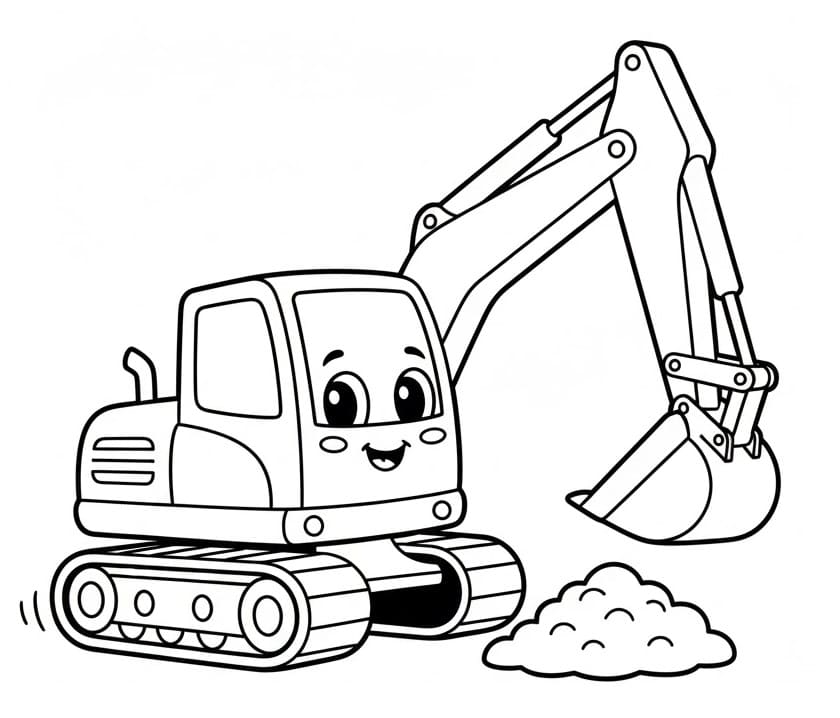 Escavatore Amichevole da colorare