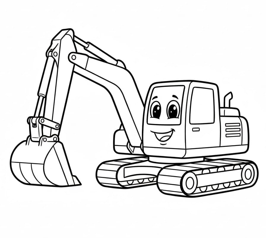 Escavatore Animato da colorare