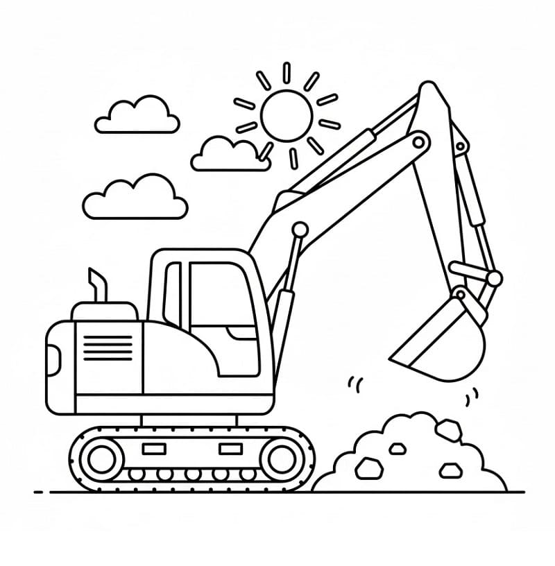 Escavatore Basico da colorare
