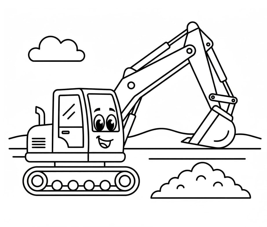 Escavatore Cartone da colorare