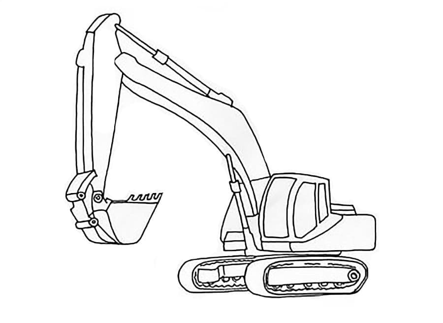 Escavatore Facile da colorare