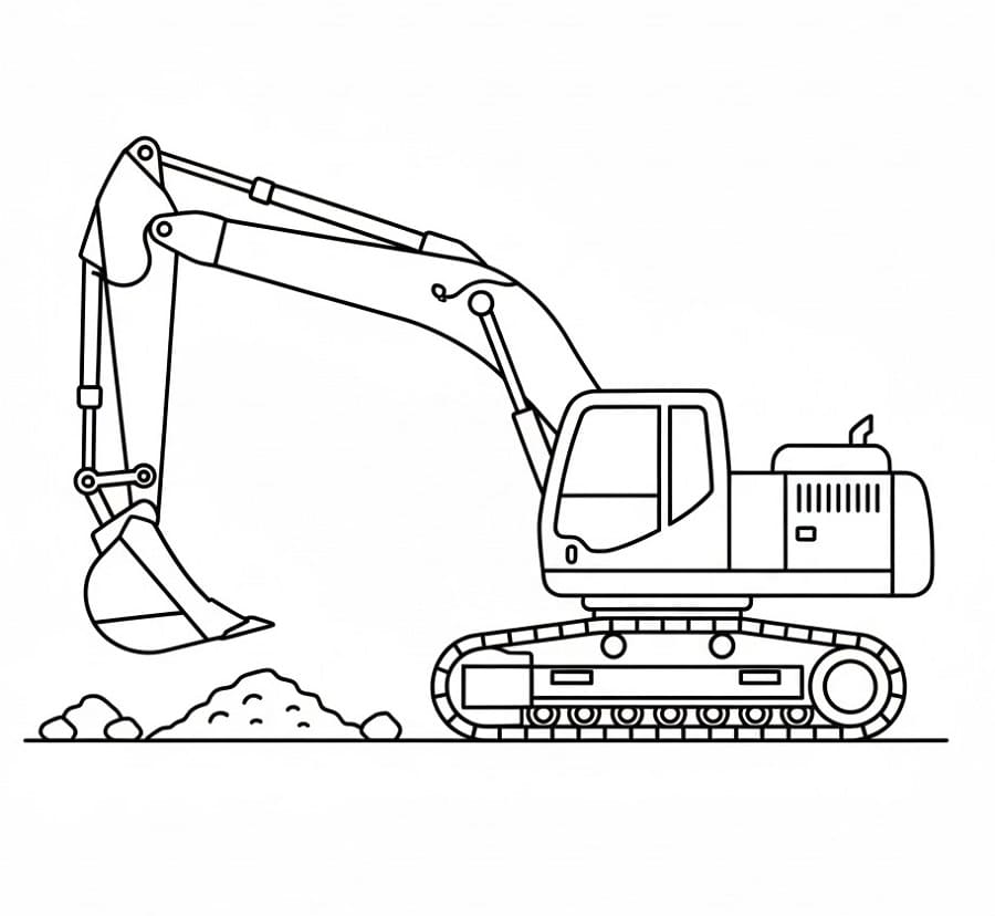 Escavatore Figo da colorare